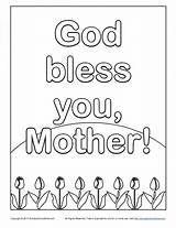Coloring Mother God Bless Pages Sunday Mothers School Bible Printable Honor Father Cards Pdf Color Church Printables Activities Book Children sketch template