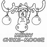Moose Coloring Christmas Pages Funny Book Getdrawings Drawing Merry Chris sketch template