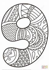 Coloring Number Zentangle Supercoloring Pages Printable Super Book sketch template