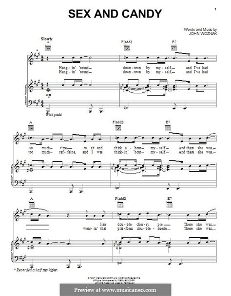sex and candy maroon 5 by j wozniak sheet music on