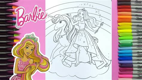 barbie unicorn coloring pages coloring  drawing