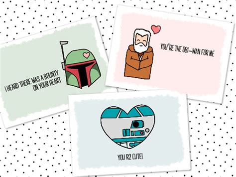 printable star wars valentines  kids classrooms  funny