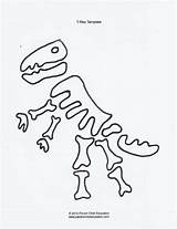 Dinosaur Fossil Bones Template Skeleton Coloring Printable Drawing Bone Pages Templates Kids Clipart Worksheet Easy Draw Preschool Pattern Stencil Crafts sketch template