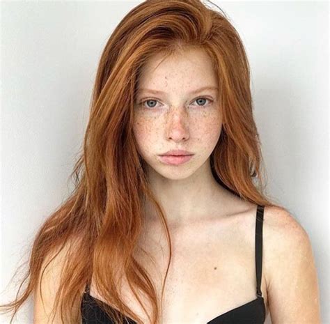 Ginger Auburn Or Red Haired Girl With Freckles Black