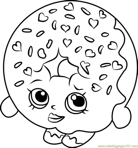 dlish donut shopkins coloring page  shopkins donut coloring