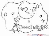 Coloring Night Good Pages Crescent Sheet Title Cards sketch template