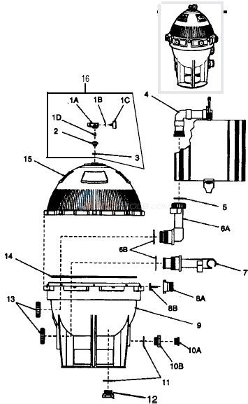 sta rite system  de filter element assembly  sd parts inyopoolscom