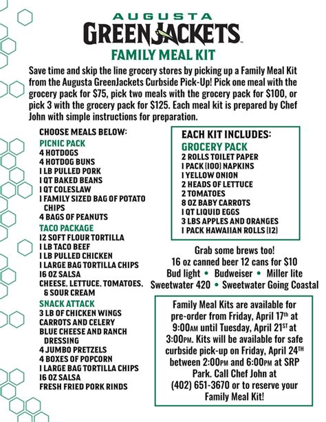 family meal kit menupdf docdroid