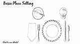 Setting Table Drawing Sketch Place Formal Paintingvalley Diagram sketch template