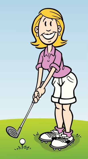 cartoon woman golfer stock illustration download image now istock