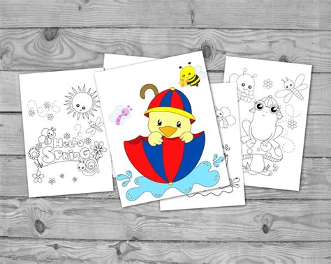 printable spring coloring  kids spring activity coloring pages