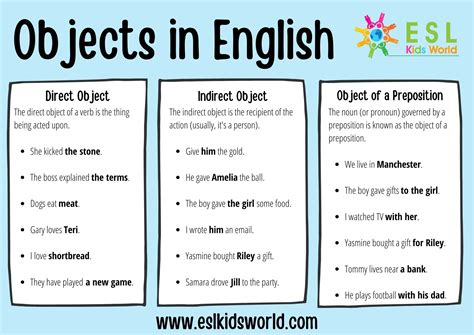 object examples    object esl kids world