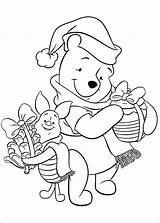 Pooh Coloring Christmas Winnie Pages Friends Bear Disney Piglet Kids Colouring Cartoon Book Printable Color Weihnachten Info Coloriage Malvorlagen Choose sketch template