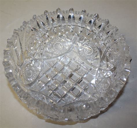 Bargain John S Antiques Antique Libbey Signed Cut Glass Round Bowl