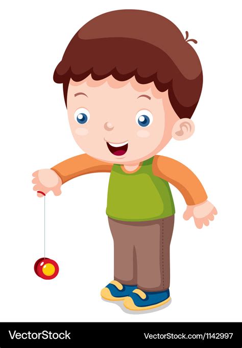 cartoon boy playing yo yo royalty  vector image