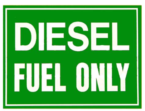 diesel fuel  green background white lettering