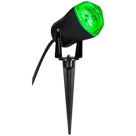 home accents holiday   led green outdoor spotlight   home depot