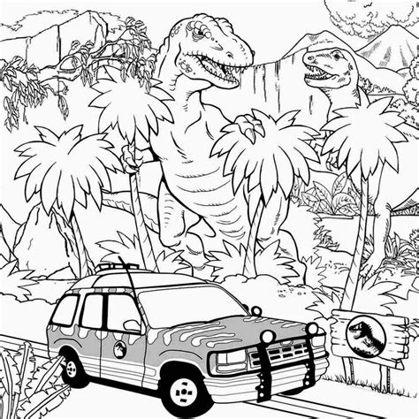 printable jurassic park coloring pages coloring home