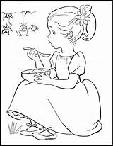 Muffet Miss Little Coloring Pages Nursery Vintage Rhyme Colouring Embroidery Patterns Rhymes Printable Color Book Hand Coloringhome Crafts Getdrawings Getcolorings sketch template