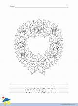 Wreath Coloring Worksheet Worksheets Christmas sketch template