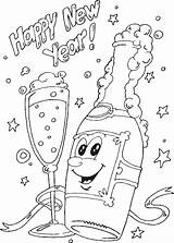 Coloring Happy Pages Year Champagne Bottle Kleurplaat Kleurplaten Para Years Nieuwjaar Colouring Desenhos Printable Christmas Eve Volwassenen Color Ano Moldes sketch template