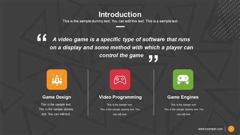 game pitch deck template