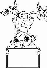 Coloring Pages Baby Cute Monkeys Monkey Printable Color Getcolorings Kids Print sketch template