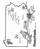 Pennsylvania Coloring State Map Outline States Pages Penn Pa William Printables Usa Drawing Printable Kids Sheets Template Shape Back History sketch template
