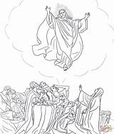 Jesus Coloring Heaven Pages Tomb Ascends Empty Ascension Printable Clipart Color Kids Bible Supercoloring Ascended Ascending Coming Sheets Second Drawing sketch template