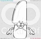 Mascot Outlined Depressed Knife Royalty Clipart Cartoon Vector Thoman Cory sketch template