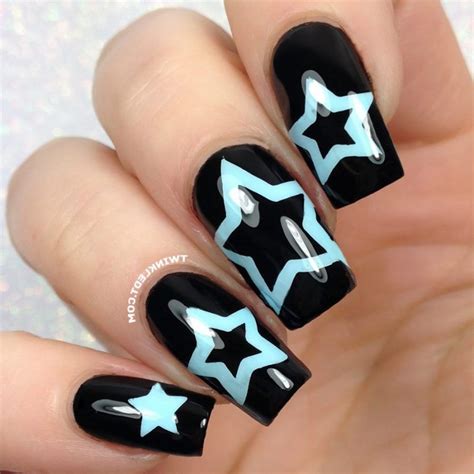 happy star nails   star nails star nail designs nails