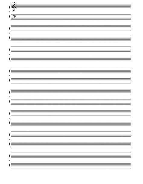 printable blank piano sheet  paper blank sheet  piano