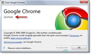 nieuwe versie van google chrome