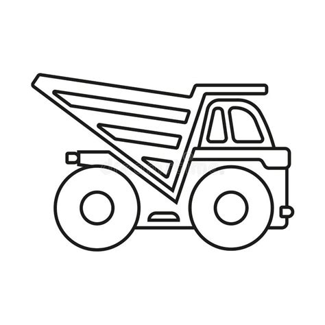 dump truck outline icon construction truck isolated  white