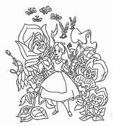 Alice Wonderland sketch template
