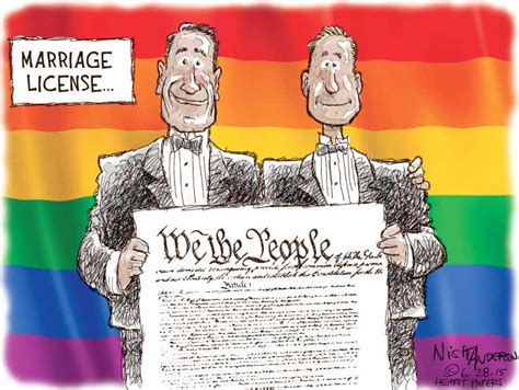 political cartoon on court rules for same sex marriage by nick anderson houston chronicle at