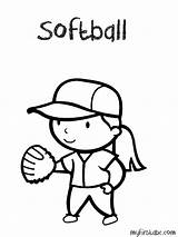 Softball Coloring Clipartmag Getdrawings sketch template