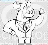 Businessman Waving Bull Outlined Coloring Clipart Cartoon Vector Cory Thoman sketch template