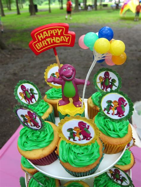 images  barney themed birthday  pinterest baby party