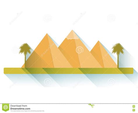 Egyptian Pyramids Flat Pyramids Landscape With The