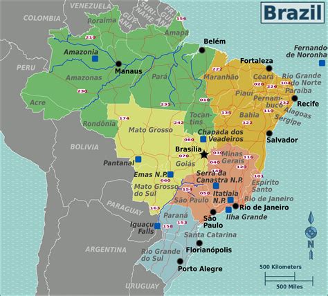 administrative map of brazil brazil administrative map maps of all countries in