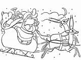 Santa Sleigh Coloring Claus Christmas Pages Printable Drawing Reindeer His Easy Color Print Kids Adults Drawings Book Popular Rocks Coloringhome sketch template