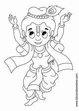 Krishna Ganesha Diwali sketch template