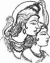 Shiva Parvati Hindu Nataraja Cliparts sketch template