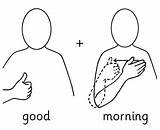 Morning Good Signs Basic Makaton Hello School Acorns sketch template