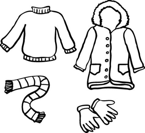 winter clothes coloring page coloring pages winter seasons coloring