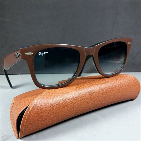 ray ban rb 2140 1057 brown blue wayfarer handmade sunglasses in