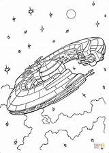 Coloring Pages Wars Star Battleship Federation Trade Printable Ship sketch template