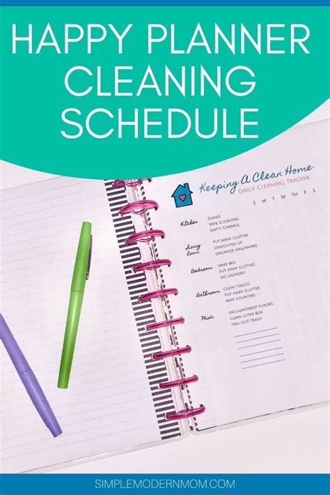 happy planner cleaning schedule printable cleaning schedule printable
