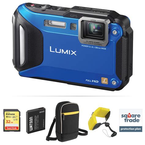 panasonic lumix dmc ts digital camera deluxe kit blue bh